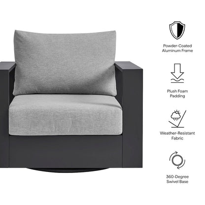 Tahoe Outdoor Patio Powder-Coated Aluminum Swivel Armchair
