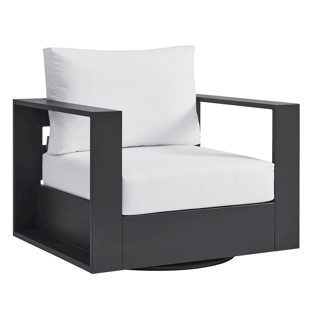 Tahoe Outdoor Patio Powder-Coated Aluminum Swivel Armchair