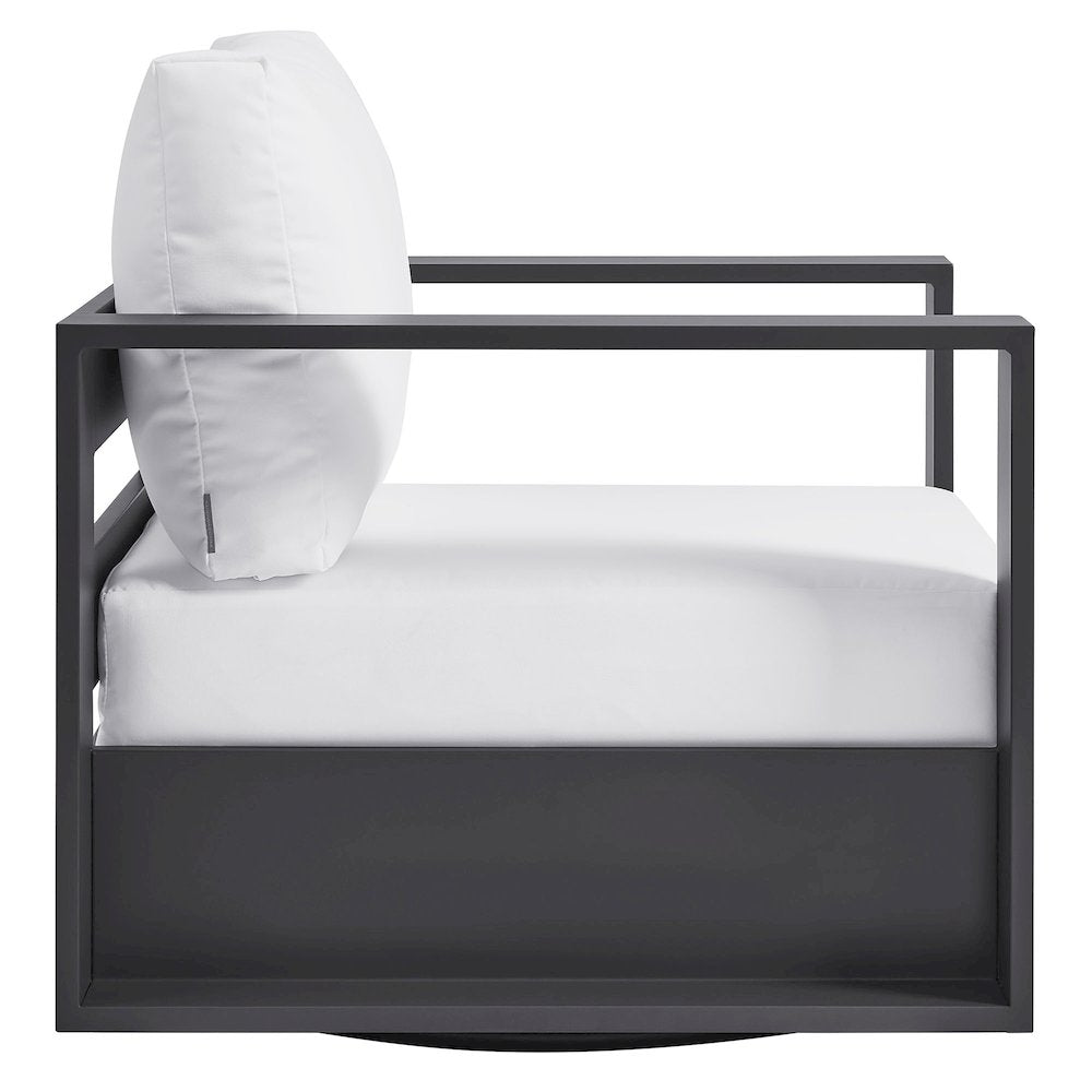 Tahoe Outdoor Patio Powder-Coated Aluminum Swivel Armchair