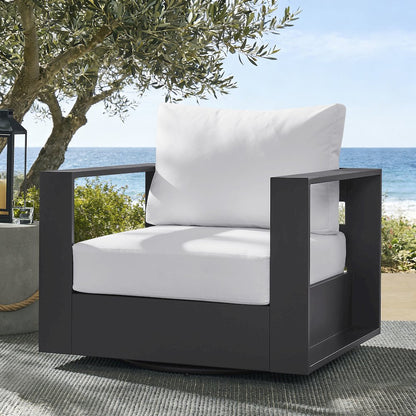 Tahoe Outdoor Patio Powder-Coated Aluminum Swivel Armchair