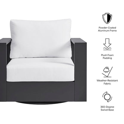 Tahoe Outdoor Patio Powder-Coated Aluminum Swivel Armchair