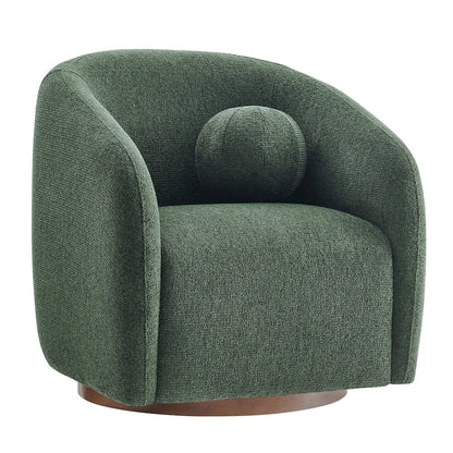 Holland Swivel Chenille Fabric Armchair - Pine
