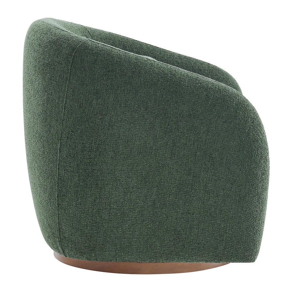 Holland Swivel Chenille Fabric Armchair - Pine