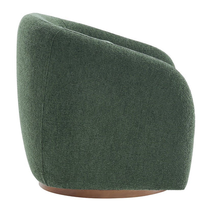 Holland Swivel Chenille Fabric Armchair - Pine