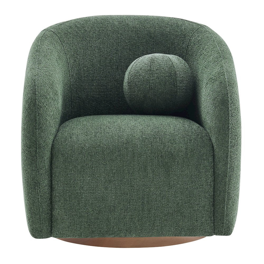 Holland Swivel Chenille Fabric Armchair - Pine