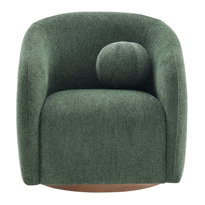Holland Swivel Chenille Fabric Armchair - Pine