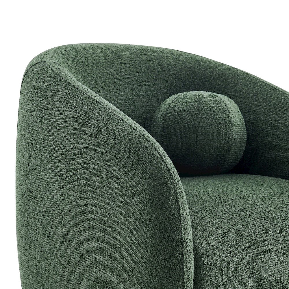 Holland Swivel Chenille Fabric Armchair - Pine