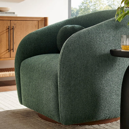 Holland Swivel Chenille Fabric Armchair - Pine