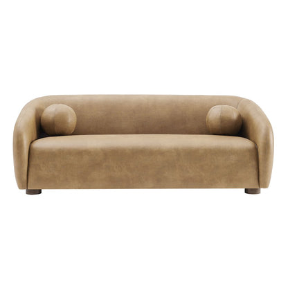Holland 85" Vegan Leather Sofa - Toast
