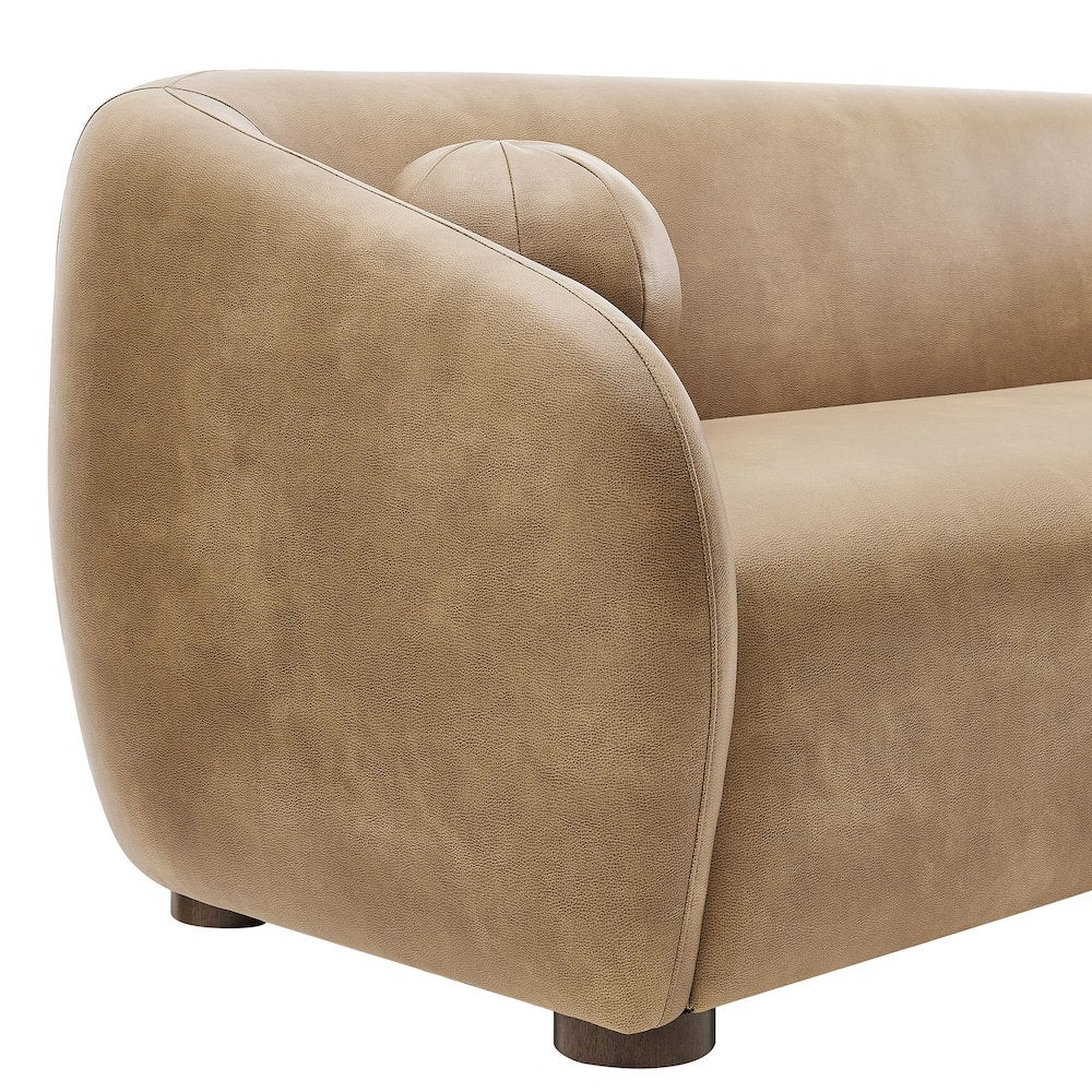 Holland 85" Vegan Leather Sofa - Toast