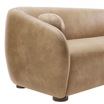 Holland 85" Vegan Leather Sofa - Toast