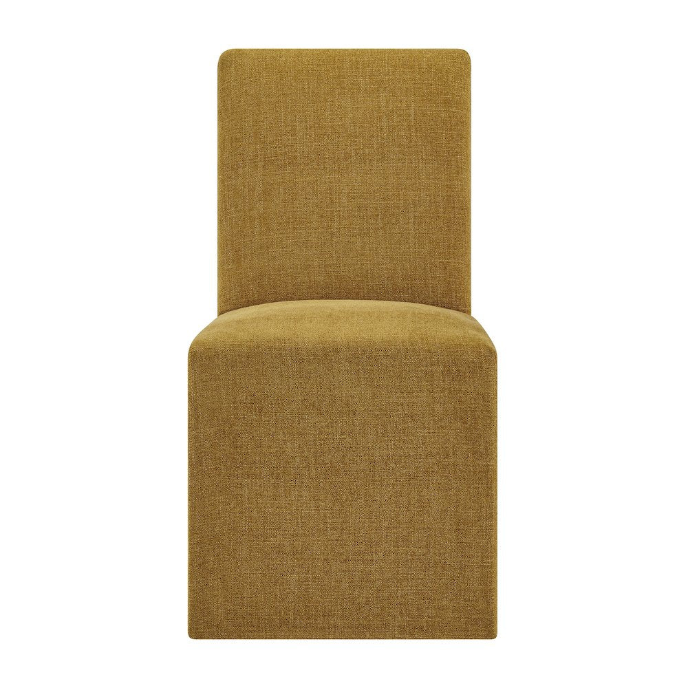 Aster Slub Weave Fabric Slipcovered Dining Chairs Set of 2 - Copper