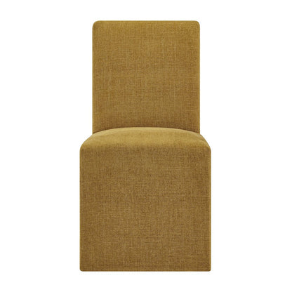 Aster Slub Weave Fabric Slipcovered Dining Chairs Set of 2 - Copper