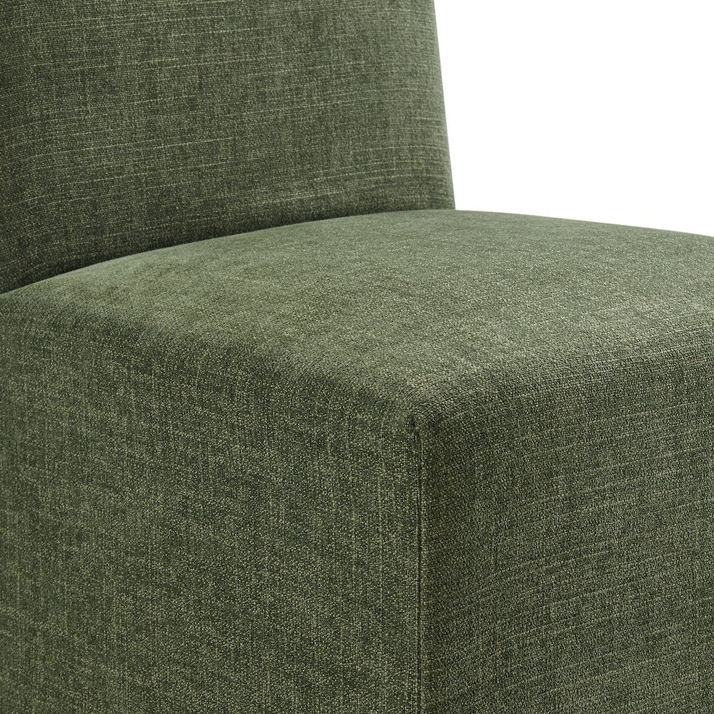 Aster Slub Weave Fabric Slipcovered Dining Chairs Set of 2 - Foliage