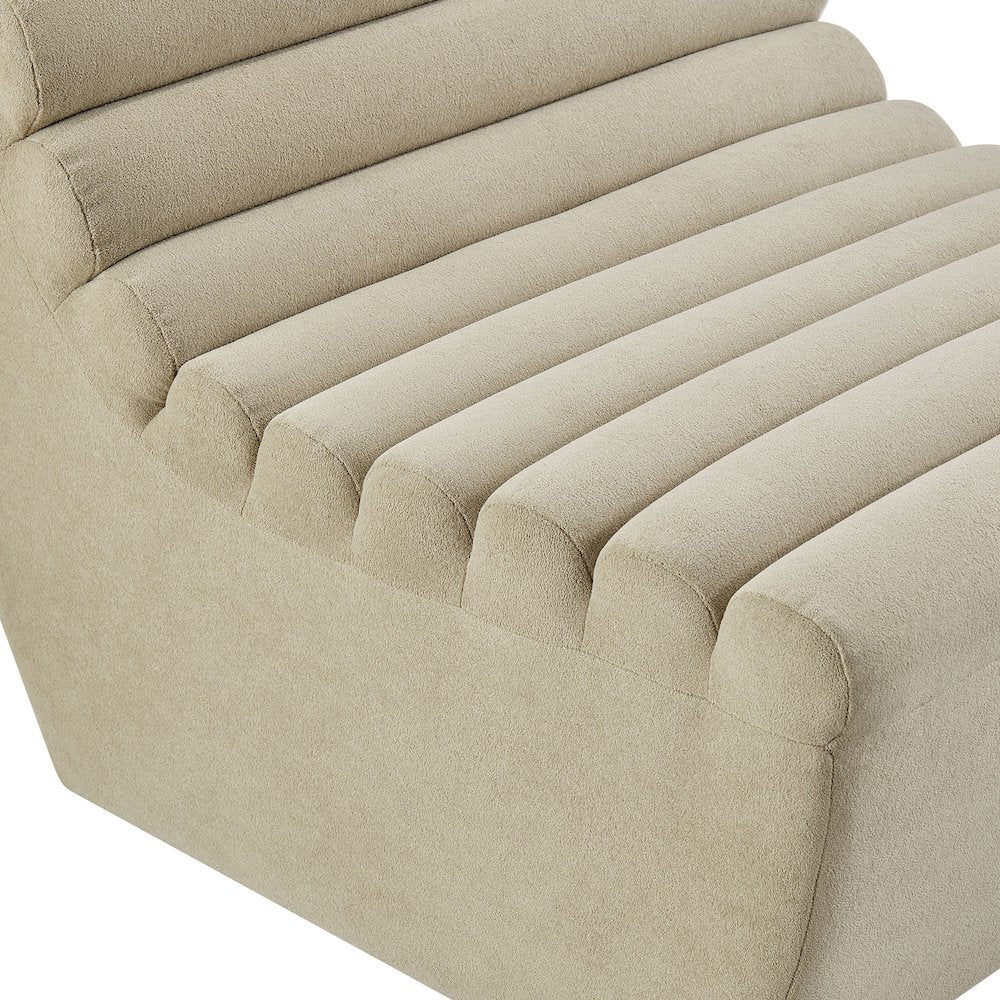 Corbin Performance Fleece Armless Accent Chair - Bisque