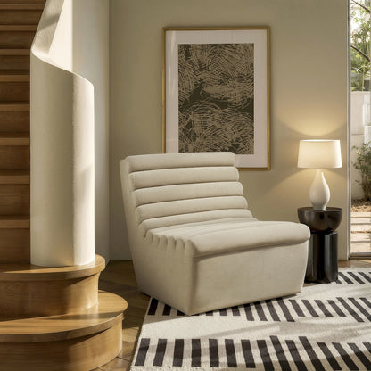 Corbin Performance Fleece Armless Accent Chair - Bisque