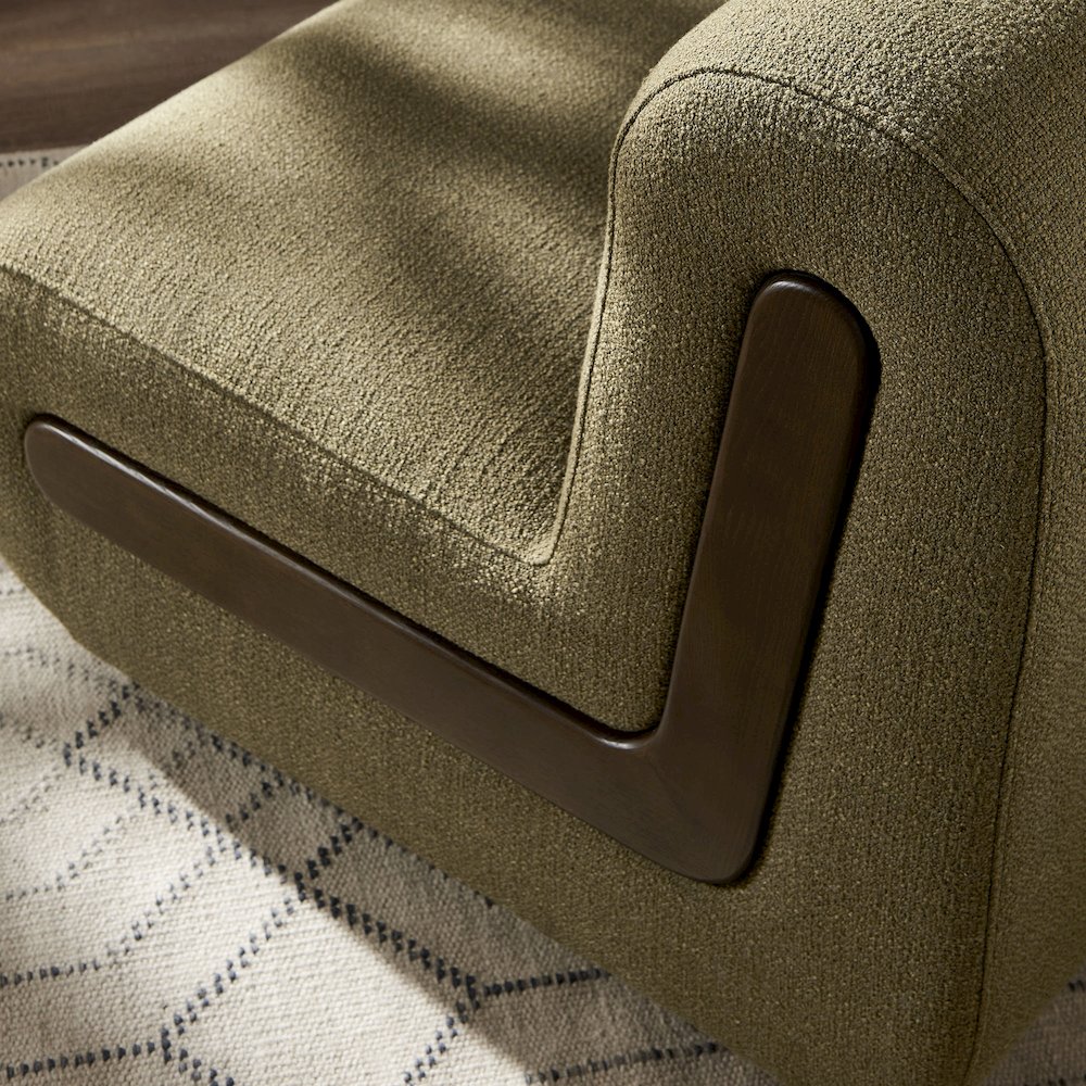 Denby Linen Blend Accent Chair - Olive