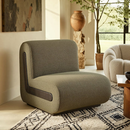 Denby Linen Blend Accent Chair - Olive
