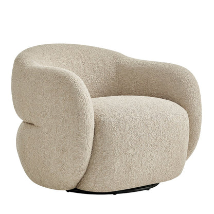 Selby Textured Woven Fabric Swivel Accent Chair - Linen
