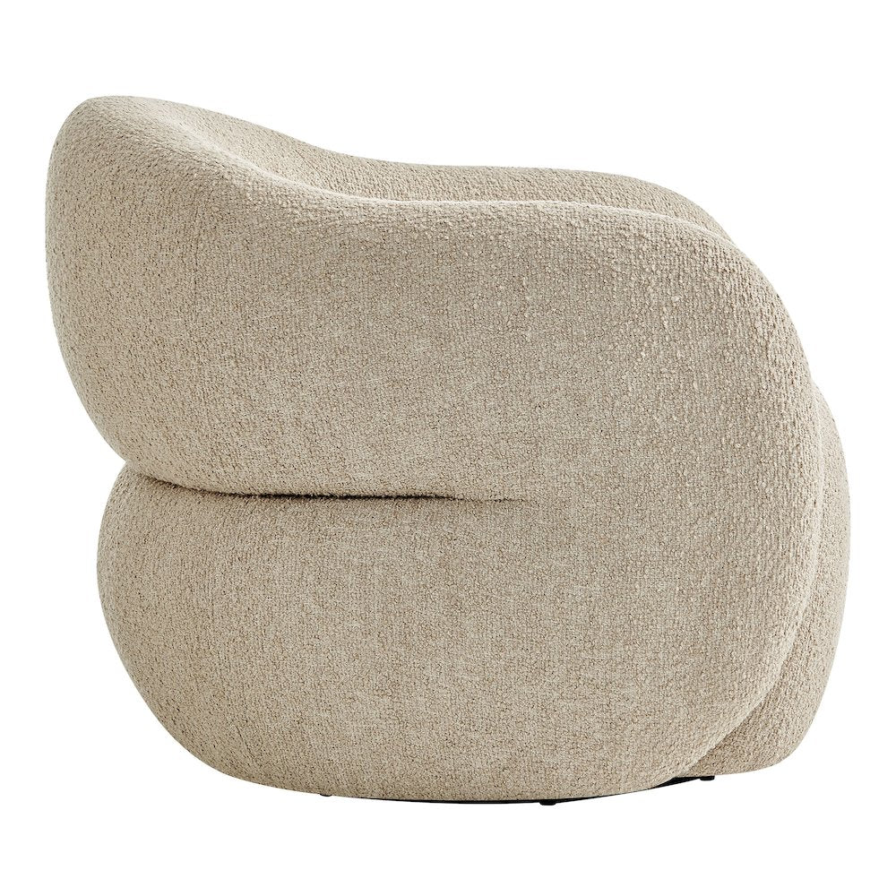 Selby Textured Woven Fabric Swivel Accent Chair - Linen