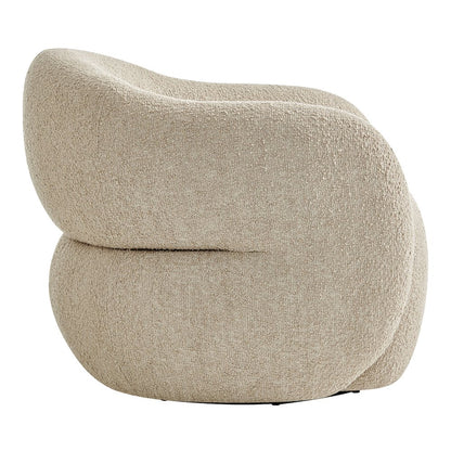 Selby Textured Woven Fabric Swivel Accent Chair - Linen