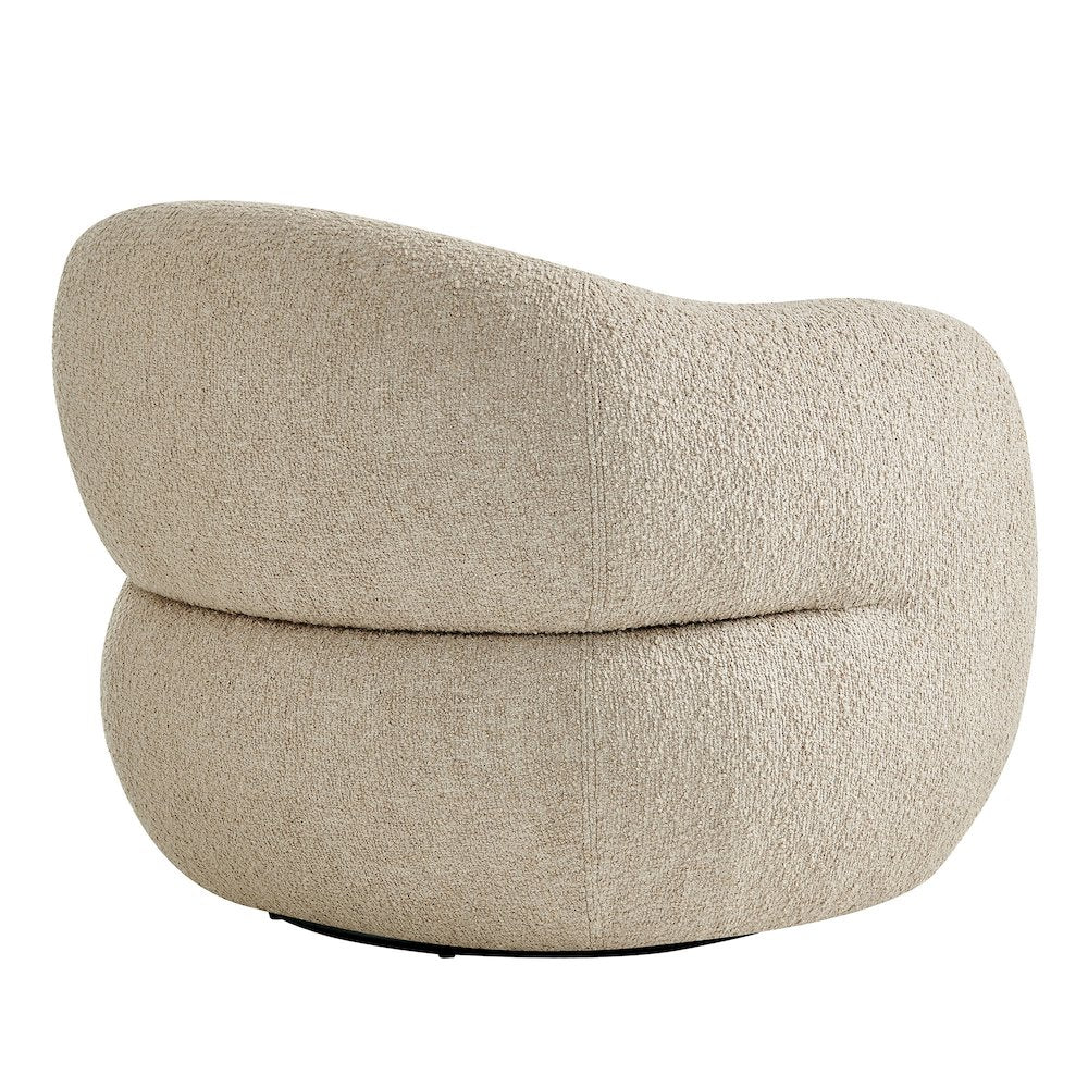 Selby Textured Woven Fabric Swivel Accent Chair - Linen