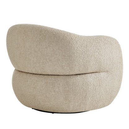 Selby Textured Woven Fabric Swivel Accent Chair - Linen