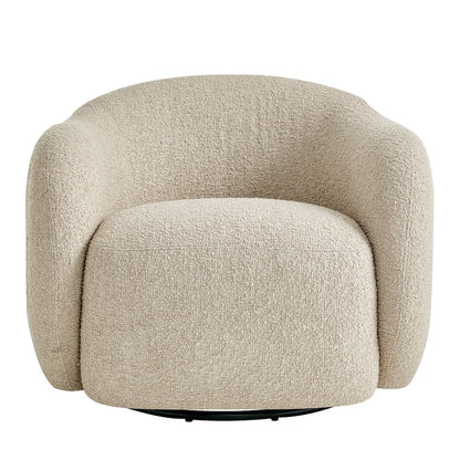 Selby Textured Woven Fabric Swivel Accent Chair - Linen