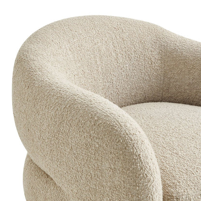 Selby Textured Woven Fabric Swivel Accent Chair - Linen