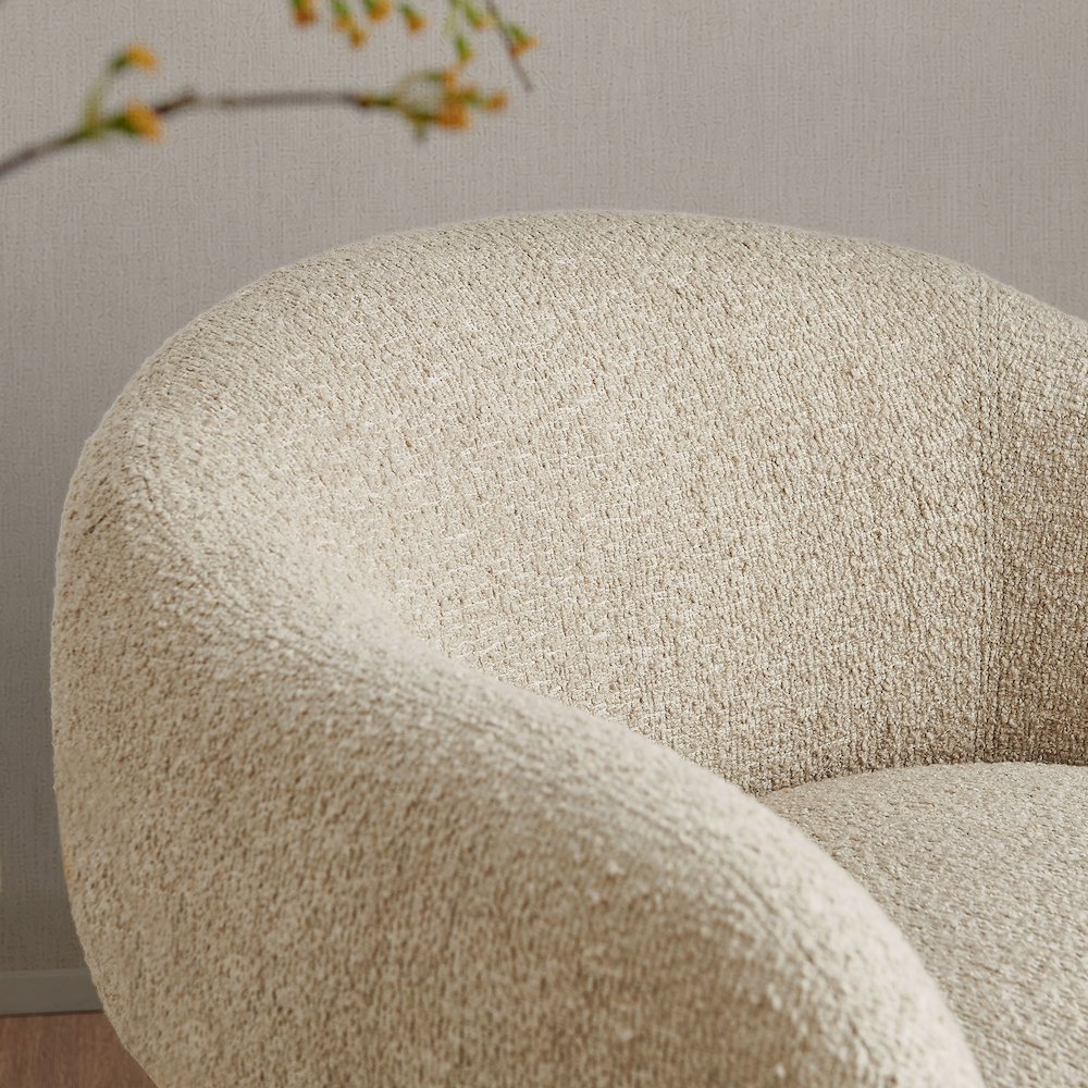 Selby Textured Woven Fabric Swivel Accent Chair - Linen