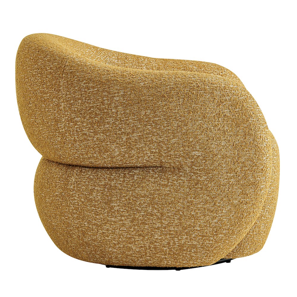 Selby Textured Woven Fabric Swivel Accent Chair - Mustard
