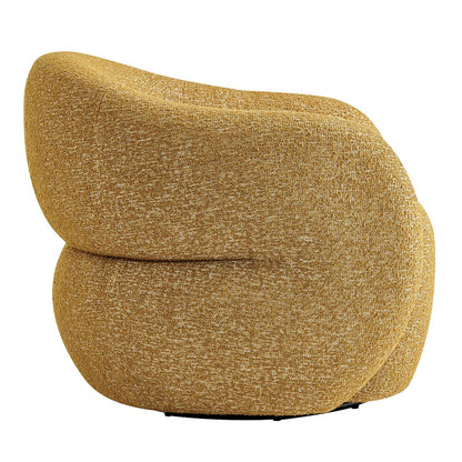 Selby Textured Woven Fabric Swivel Accent Chair - Mustard
