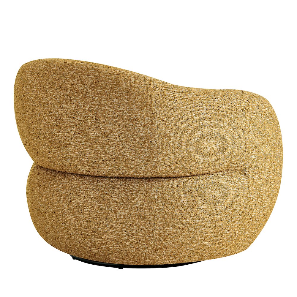 Selby Textured Woven Fabric Swivel Accent Chair - Mustard