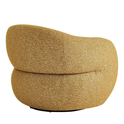 Selby Textured Woven Fabric Swivel Accent Chair - Mustard