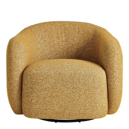 Selby Textured Woven Fabric Swivel Accent Chair - Mustard