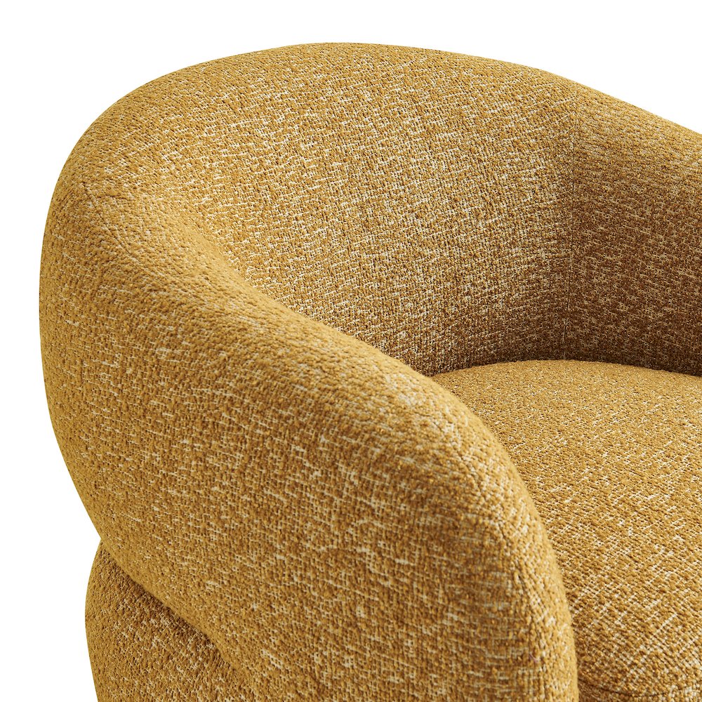 Selby Textured Woven Fabric Swivel Accent Chair - Mustard
