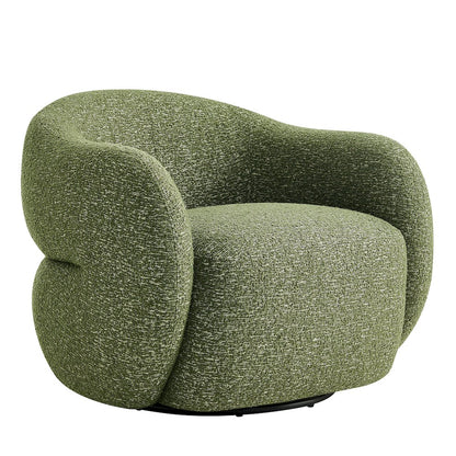 Selby Textured Woven Fabric Swivel Accent Chair - Olive