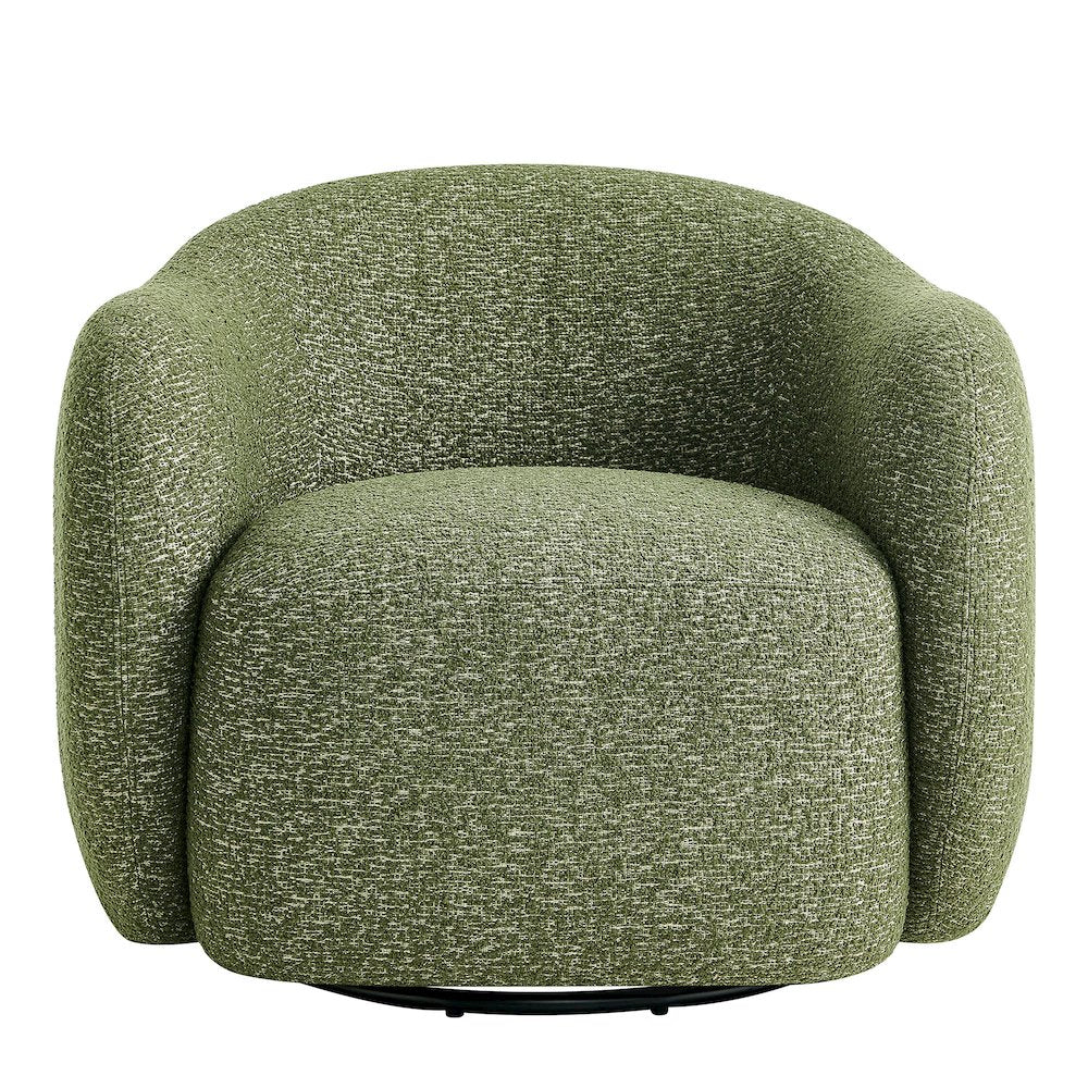 Selby Textured Woven Fabric Swivel Accent Chair - Olive