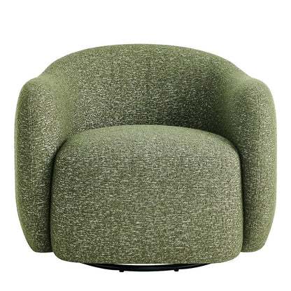 Selby Textured Woven Fabric Swivel Accent Chair - Olive