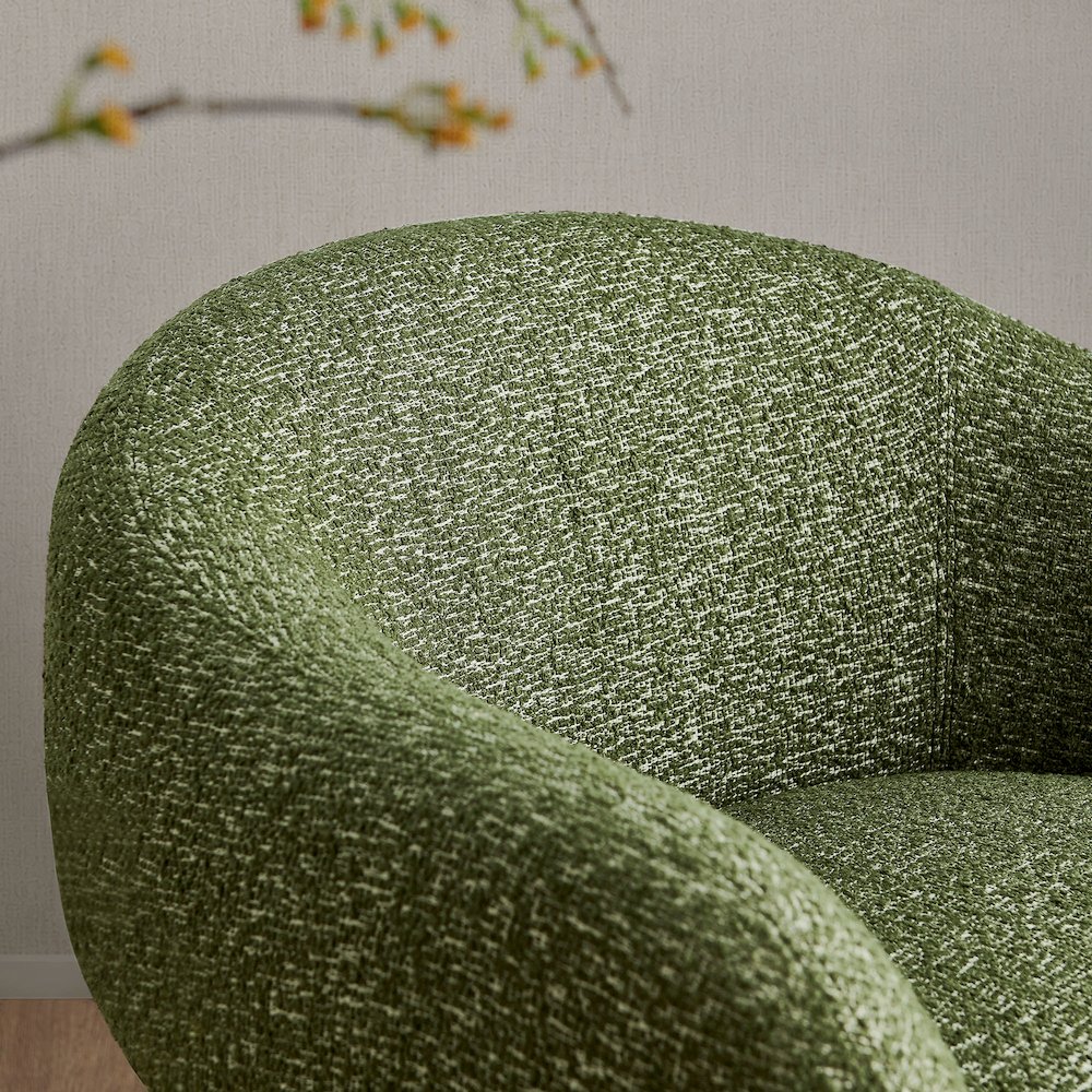 Selby Textured Woven Fabric Swivel Accent Chair - Olive