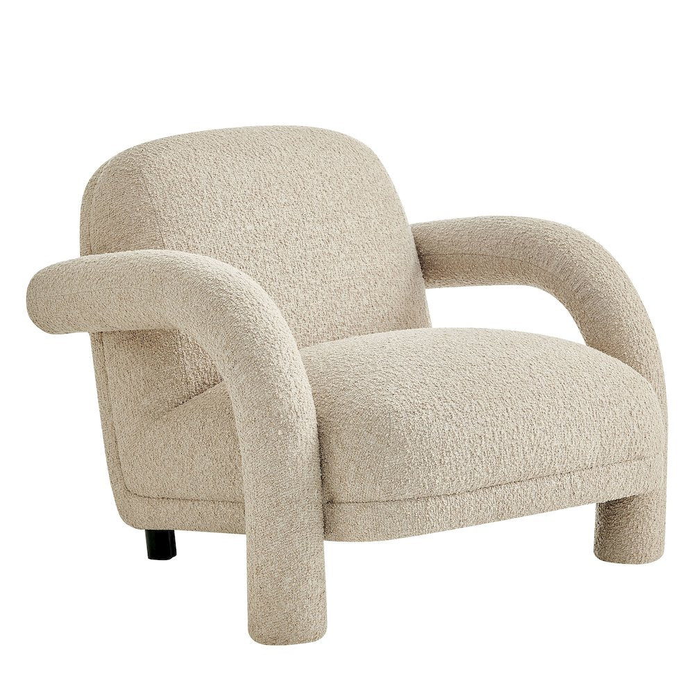 Ferris Textured Woven Fabric Lounge Chair - Linen