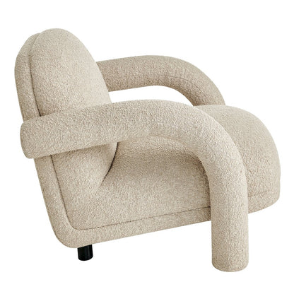 Ferris Textured Woven Fabric Lounge Chair - Linen