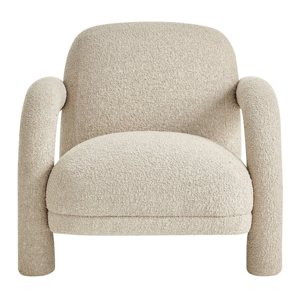 Ferris Textured Woven Fabric Lounge Chair - Linen
