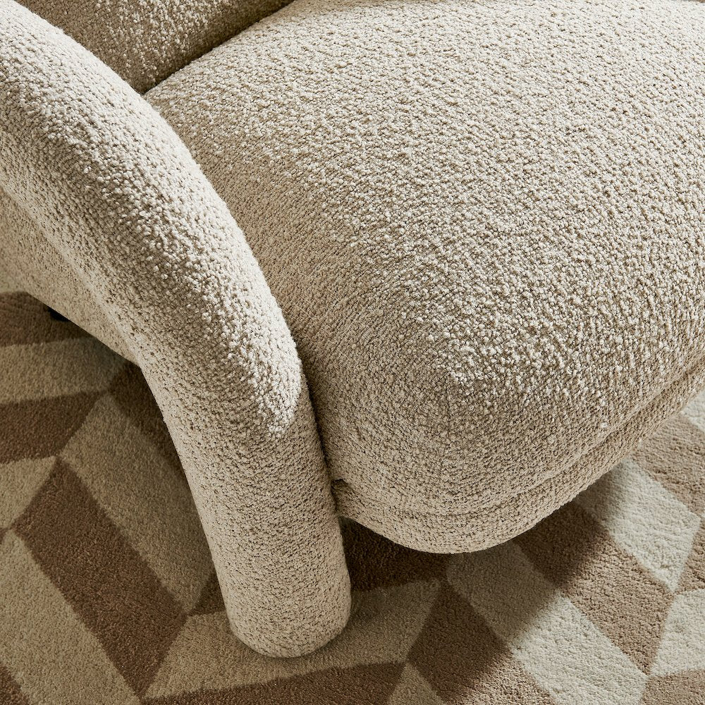 Ferris Textured Woven Fabric Lounge Chair - Linen