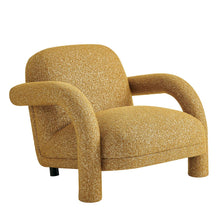 Ferris Textured Woven Fabric Lounge Chair - Mustard