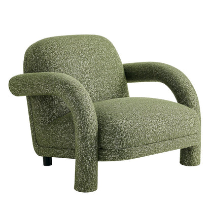 Ferris Textured Woven Fabric Lounge Chair - Olive