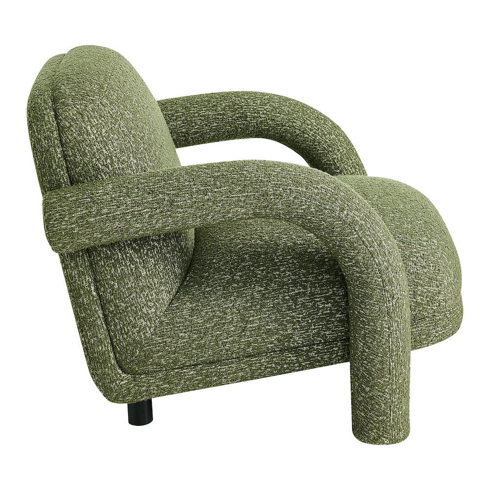 Ferris Textured Woven Fabric Lounge Chair - Olive