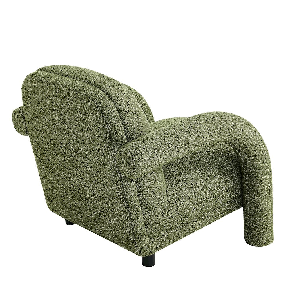 Ferris Textured Woven Fabric Lounge Chair - Olive