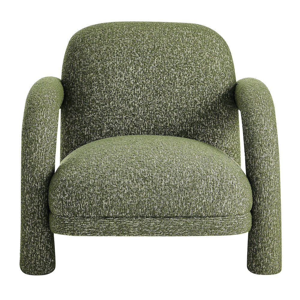 Ferris Textured Woven Fabric Lounge Chair - Olive