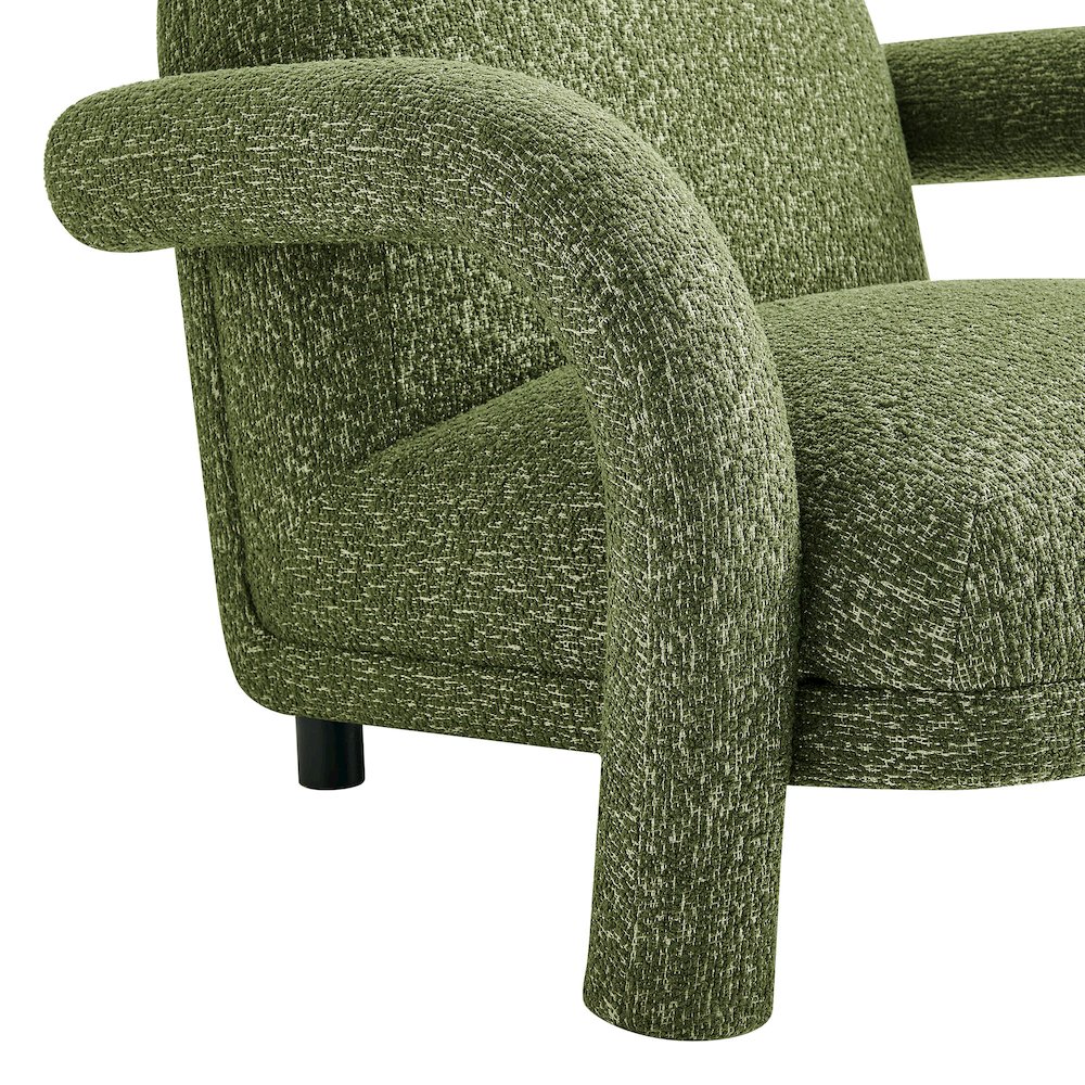 Ferris Textured Woven Fabric Lounge Chair - Olive